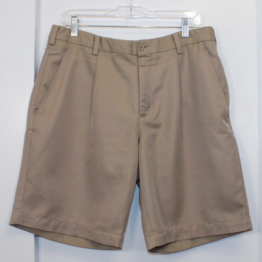 Nike Golf Beige Zipper Chino Denim‎ Slash Pockets Men's Shorts Size 35